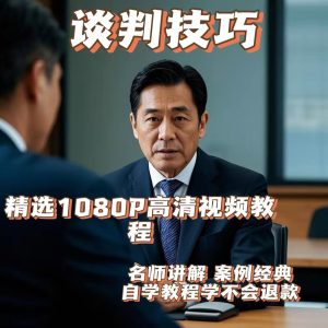 谈判技巧视频教程教学课程在线自学零基础从入门到精通教程-小艺的虚拟电商库